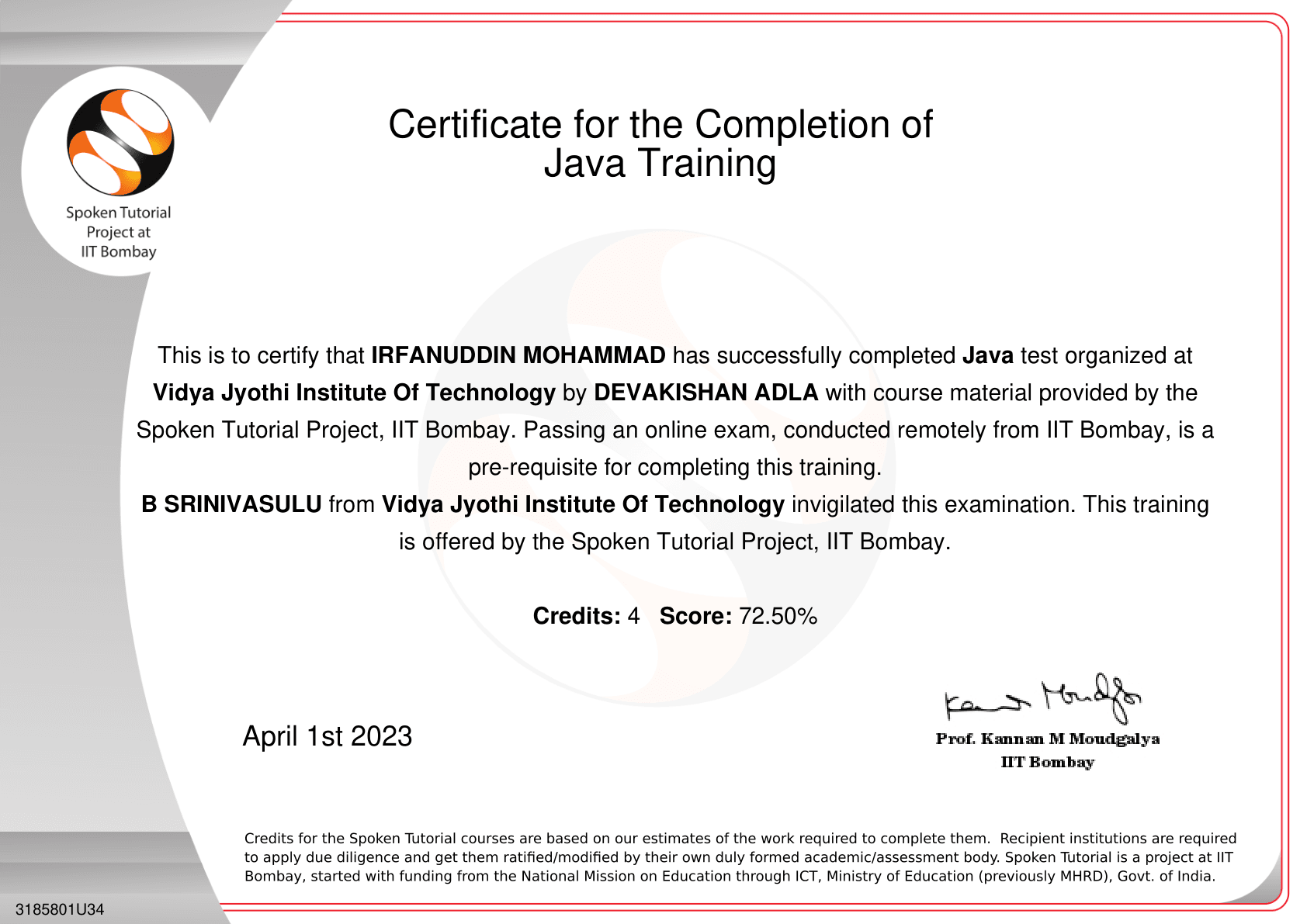 Java by Spoken Tutorial