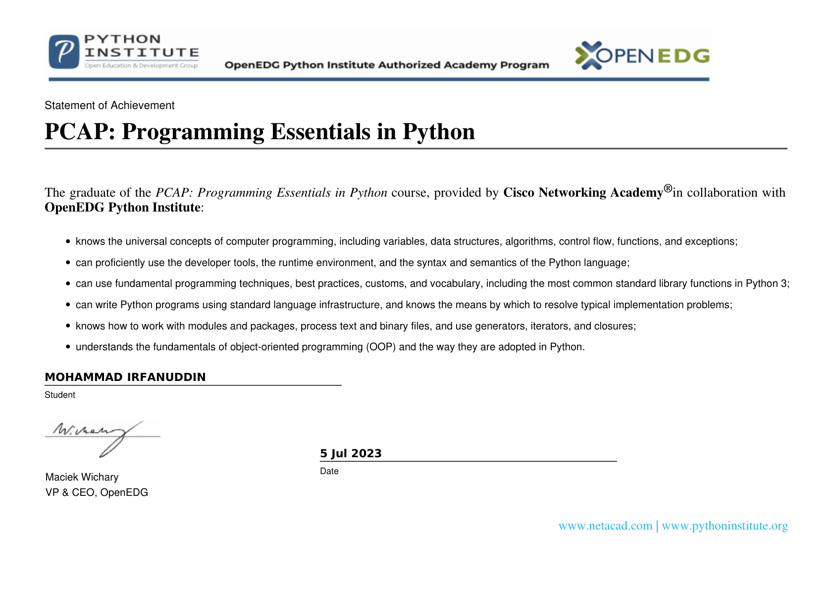 Programming Essential in Python